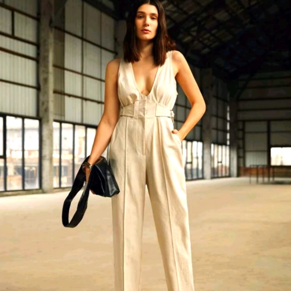 Plunging Neck Jumpsuit
